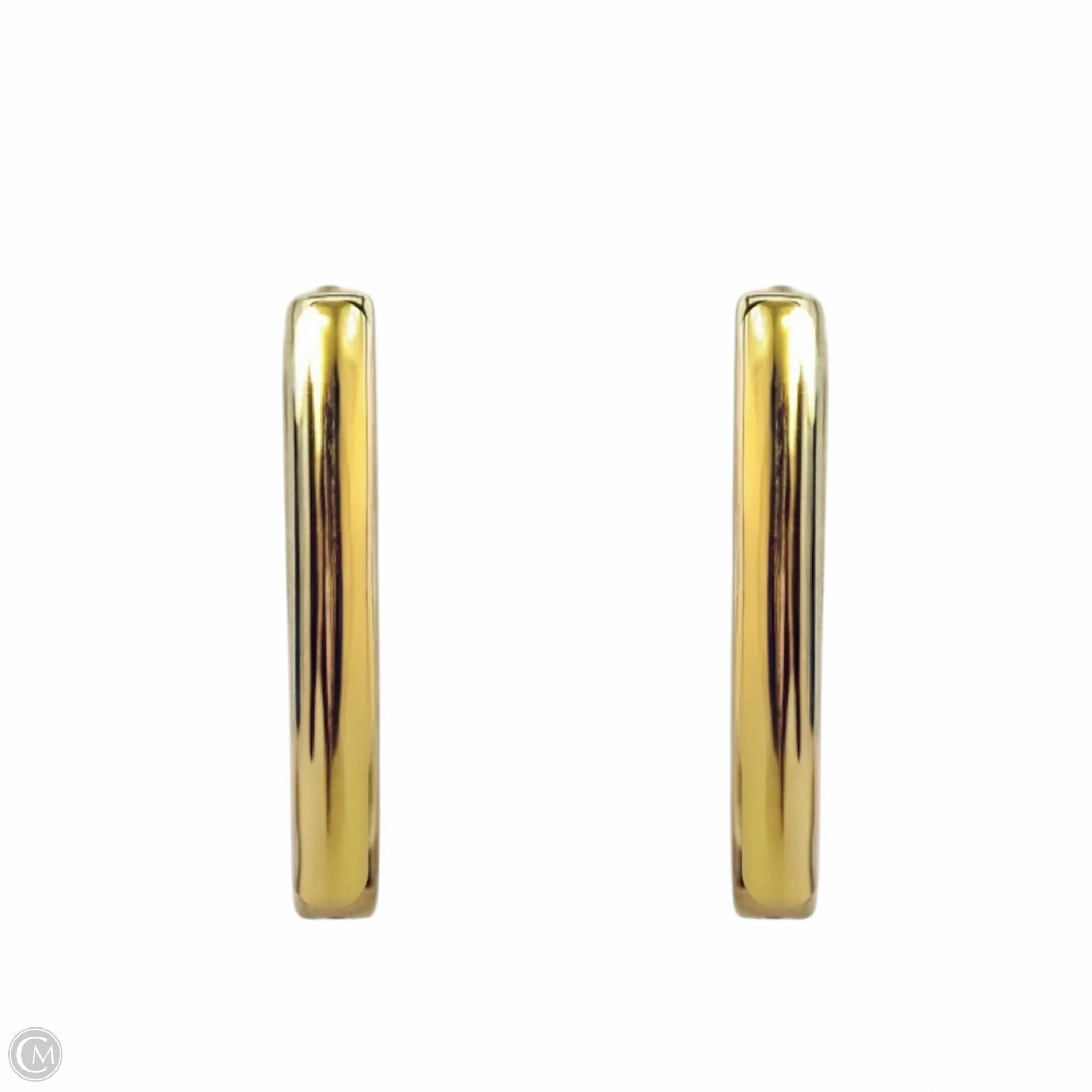 Gold Over Sterling Medium Paper Clip Link Hoop Earrings