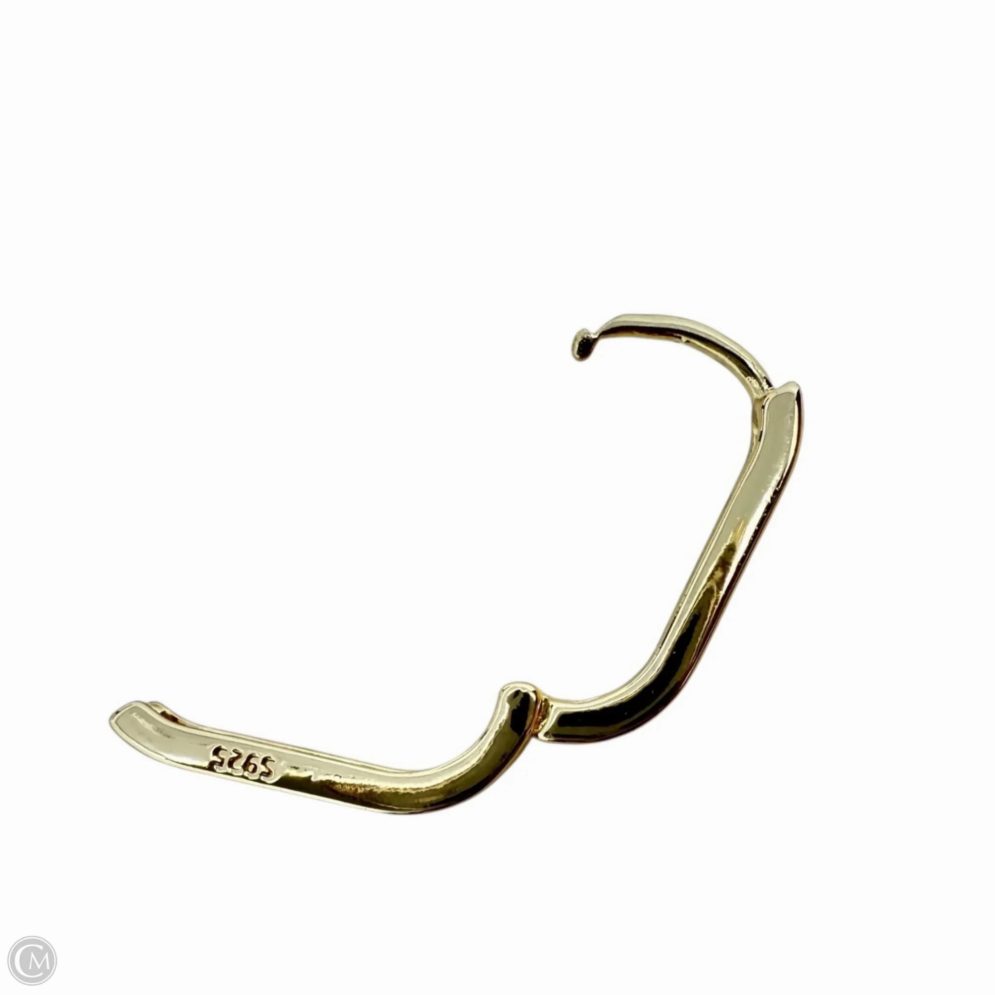 Gold Over Sterling Medium Paper Clip Link Hoop Earrings