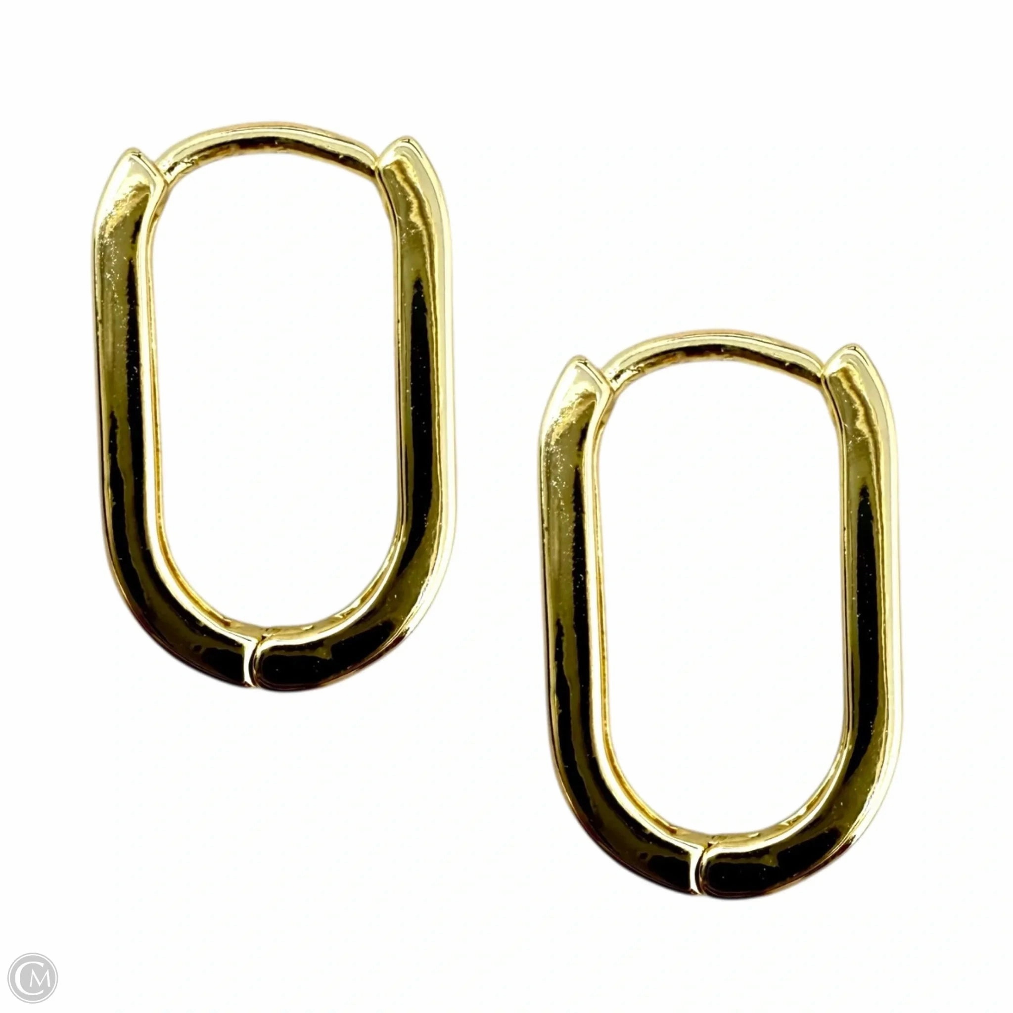 Gold Over Sterling Medium Paper Clip Link Hoop Earrings