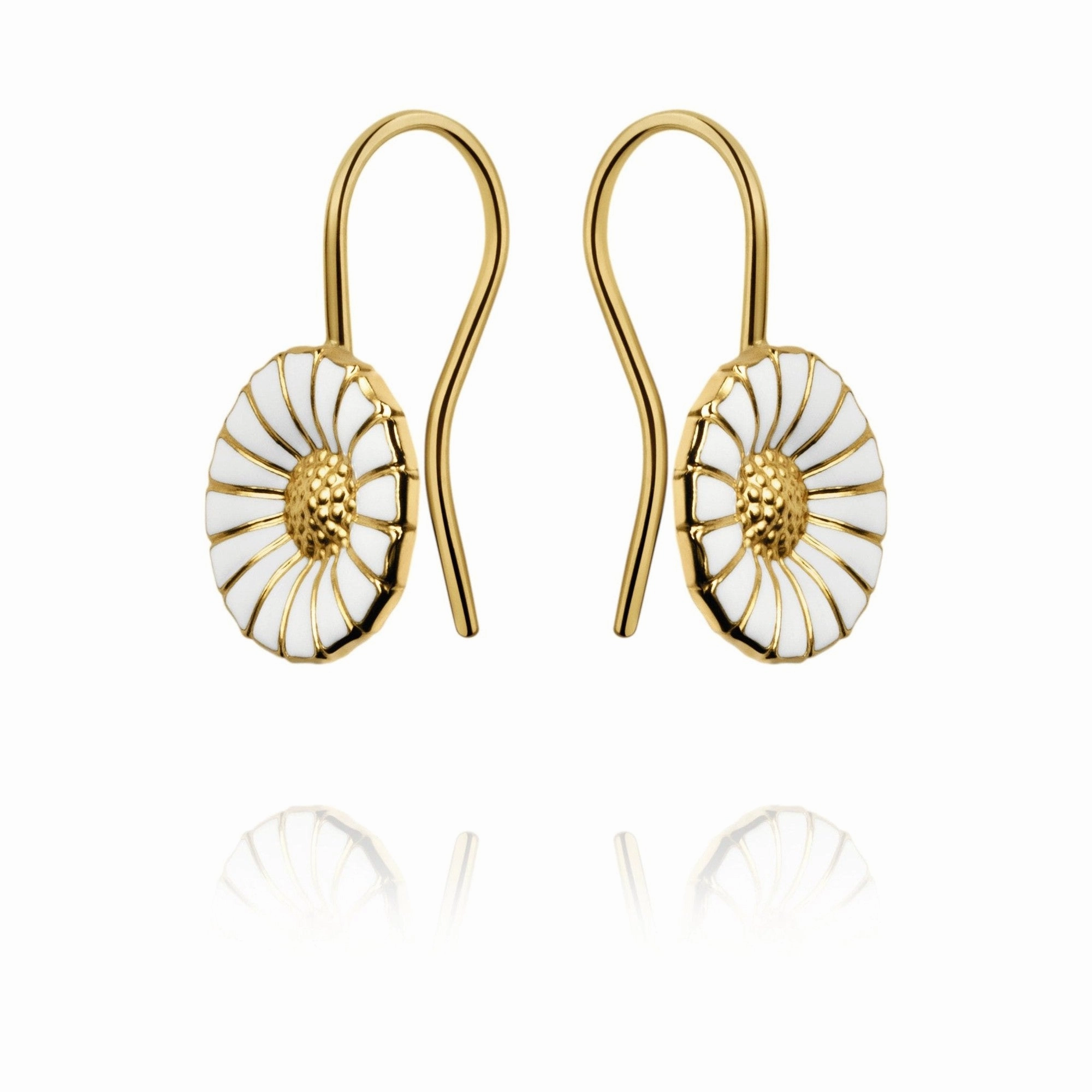 Gold Plated Silver Daisy Earhooks