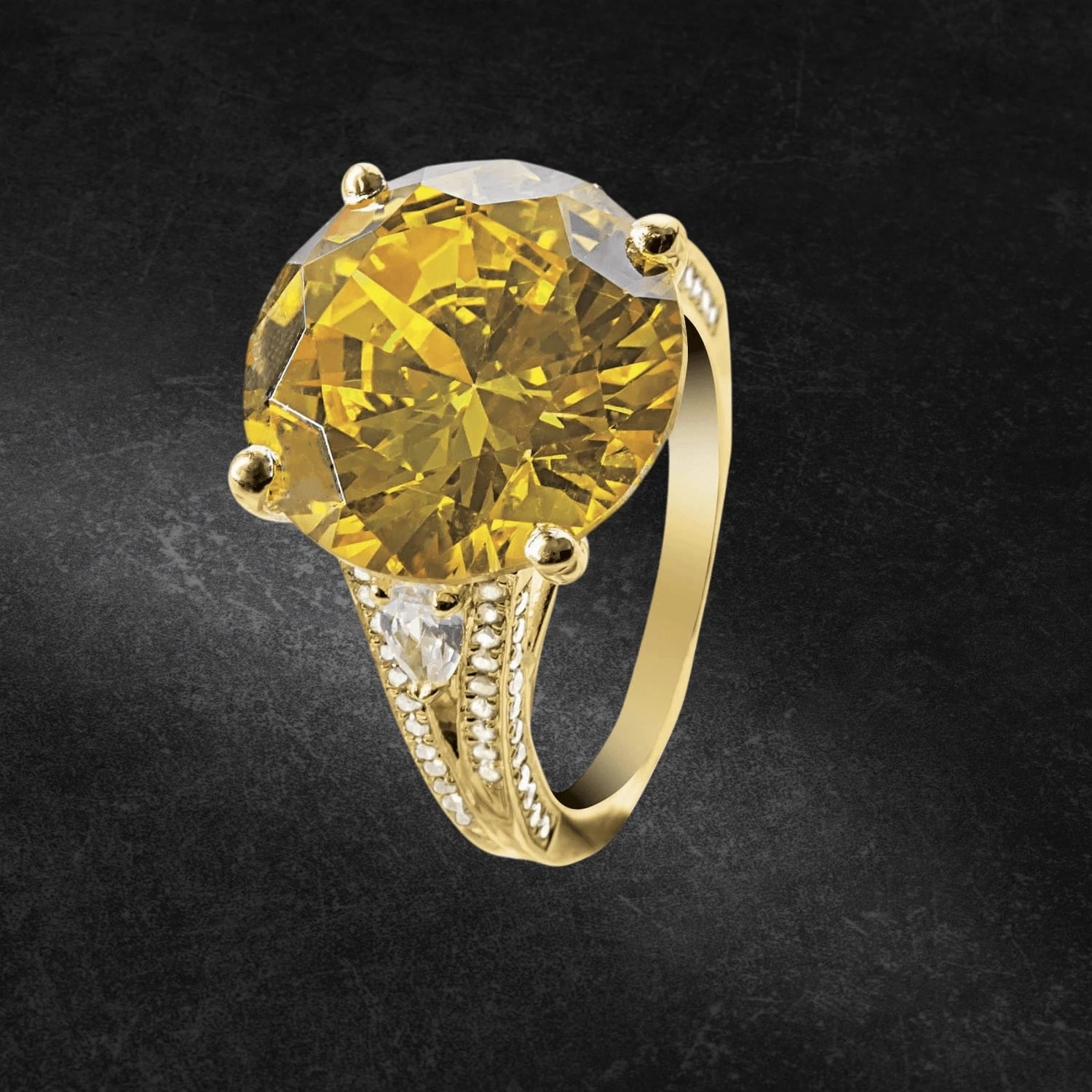 Golden Sun-Drop Ring