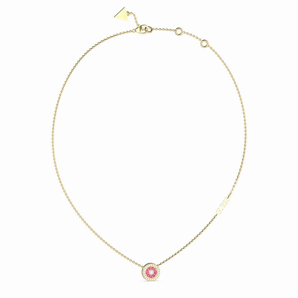 Guess Gold-Plated Stainless-Steel Fuchsia Love Mini 16-18" Chain