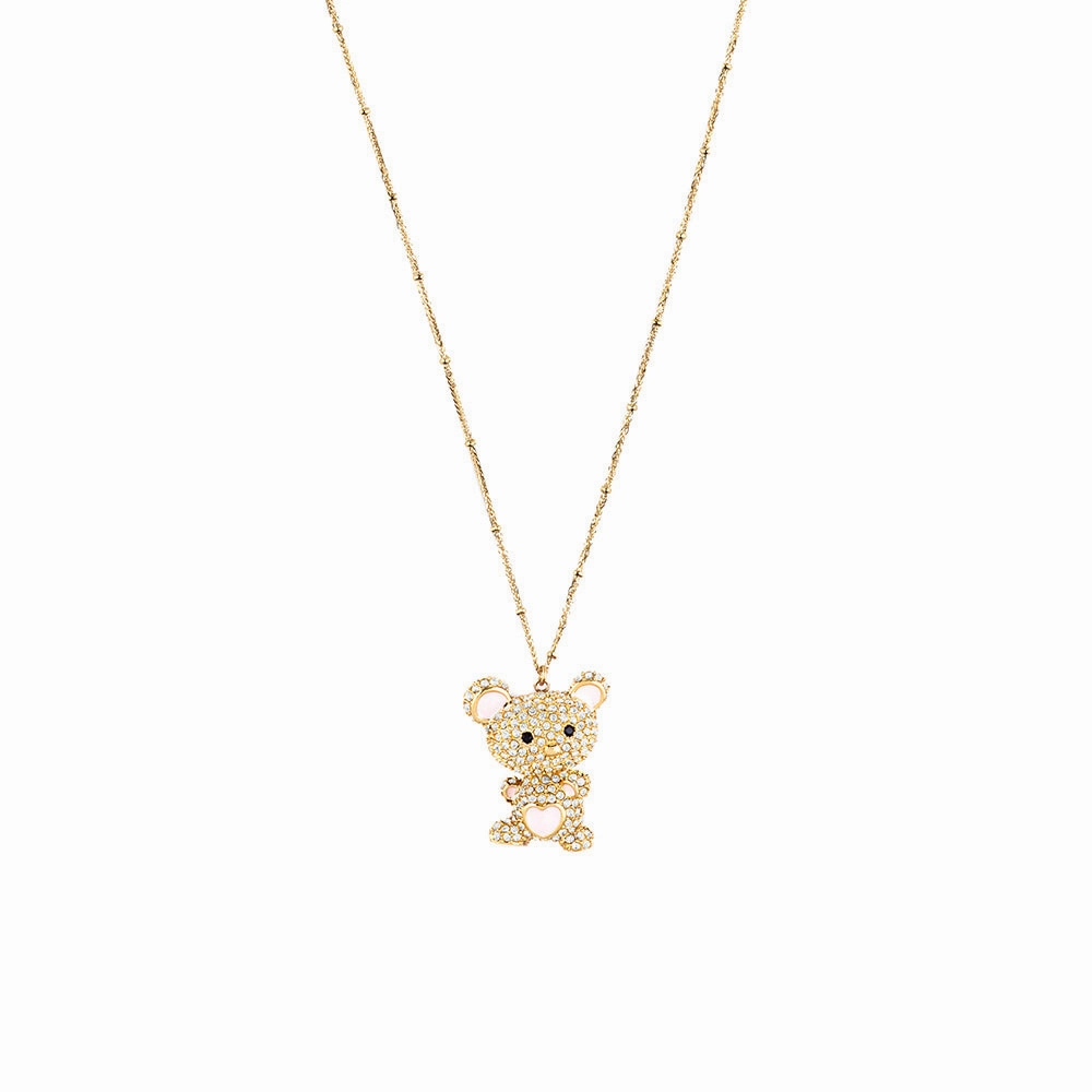 Guess Gold-Plated Stainless-Steel Teddy Bear Pendant On 30" Chain