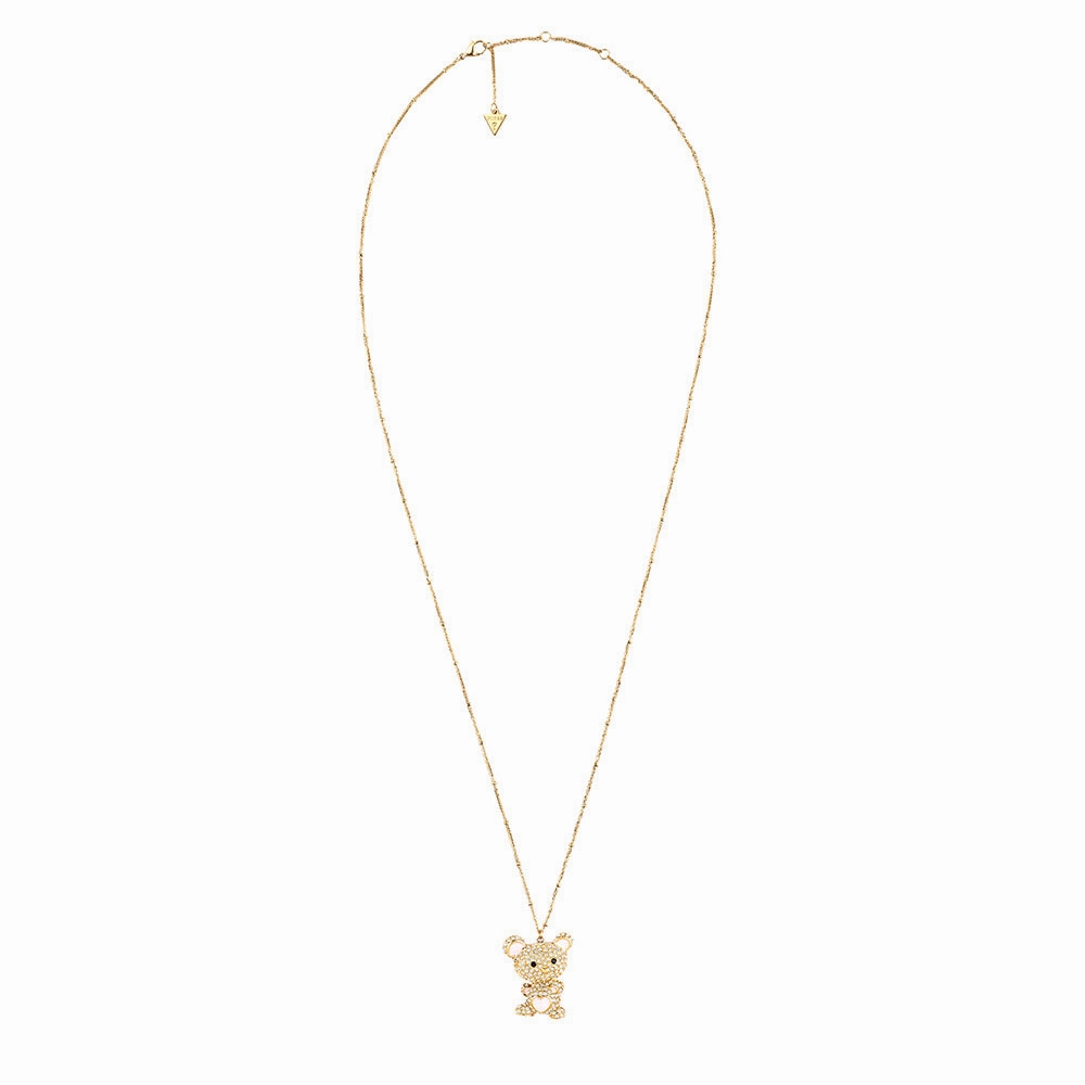 Guess Gold-Plated Stainless-Steel Teddy Bear Pendant On 30" Chain