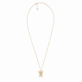 Guess Gold-Plated Stainless-Steel Teddy Bear Pendant On 30" Chain