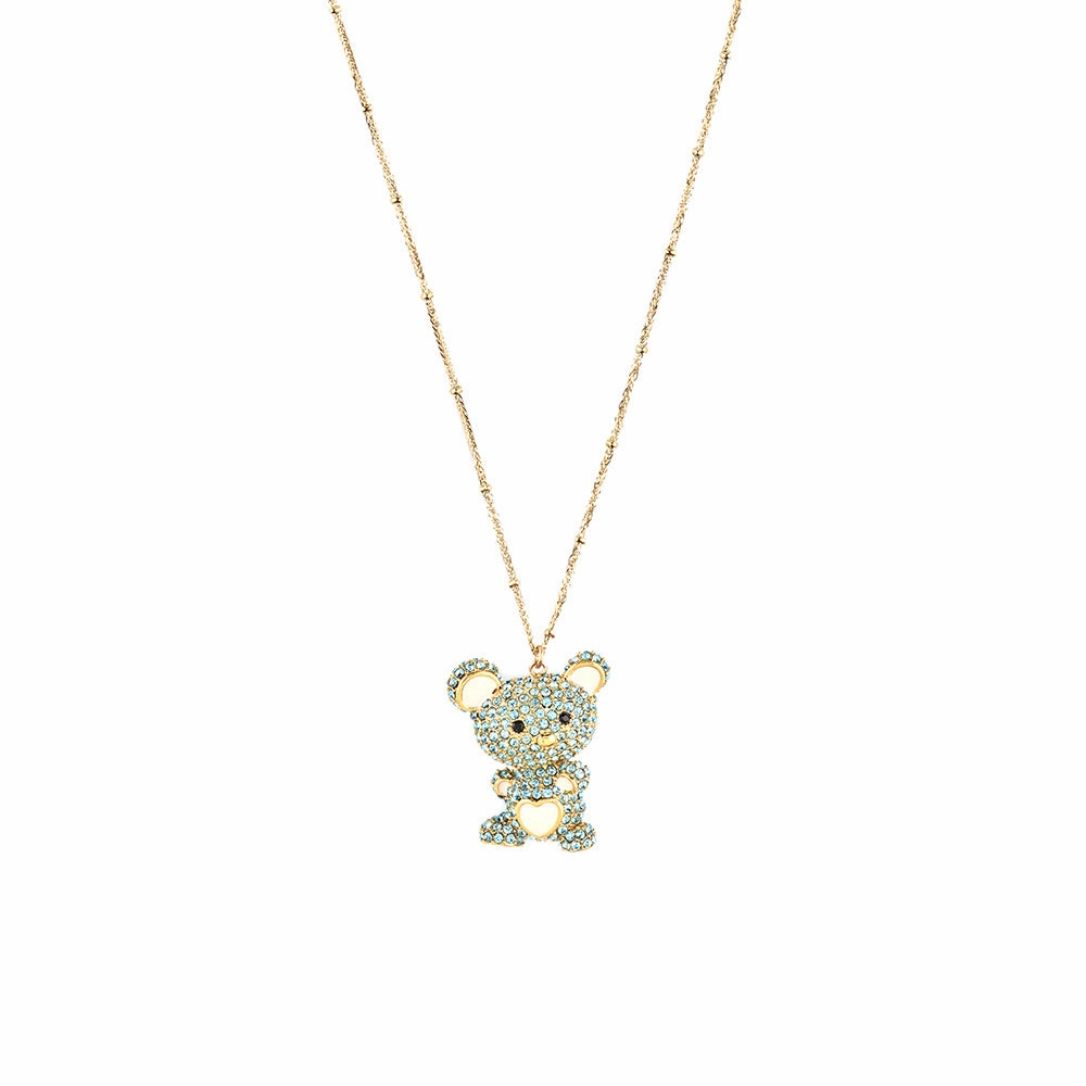 Guess Gold-Plated Stainless-Steel Teddy Bear Pendant On 30" Chain