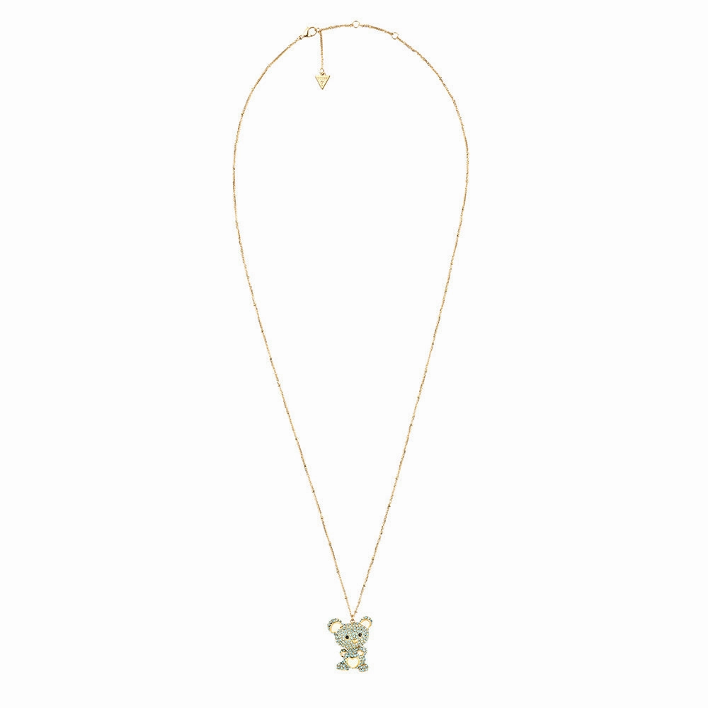 Guess Gold-Plated Stainless-Steel Teddy Bear Pendant On 30" Chain