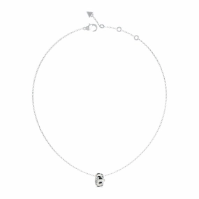 Guess Stainless Steel Jungle Circle Enamel Pendant on 16-18" Chain