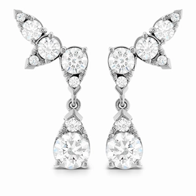 Hearts On Fire Aerial Diamond Drop Ear Vine Earrings