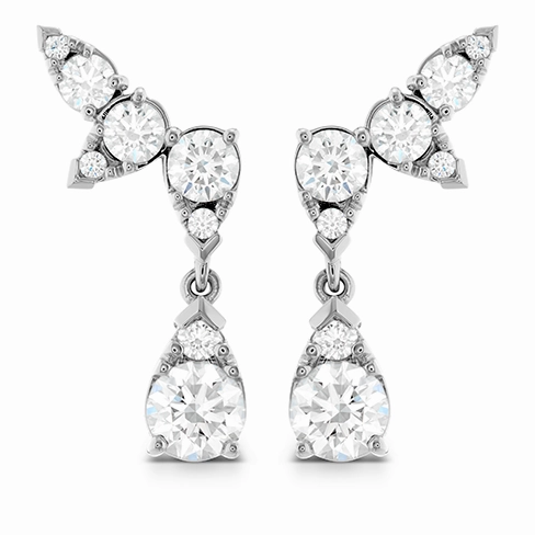 Hearts On Fire Aerial Diamond Drop Ear Vine Earrings