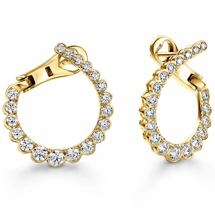 Hearts On Fire Aerial Regal Hoop Small Diamond Earrings