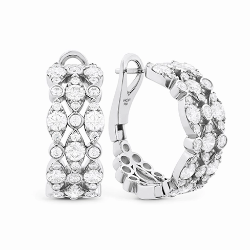 Hearts On Fire Bezel Regal Triple Hoops