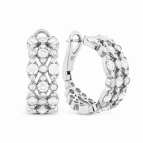Hearts On Fire Bezel Regal Triple Hoops