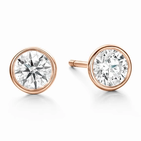 Hearts On Fire Classic Bezel Stud Diamond Earrings