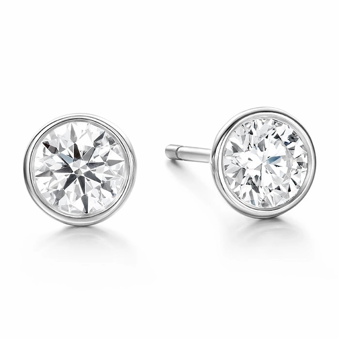 Hearts On Fire Classic Bezel Stud Diamond Earrings