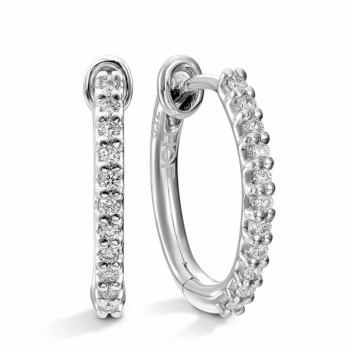 Hearts On Fire Classic Hoop Small Oval Diamond Earrings