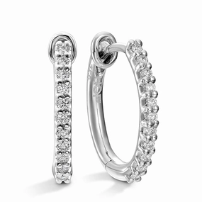 Hearts On Fire Classic Hoop Small Oval Diamond Earrings