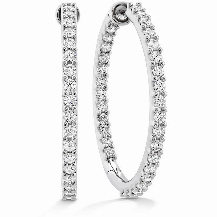 Hearts On Fire Classic Inside Out Hoop Large Diamond Earrings
