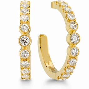 Hearts On Fire Copley Bezel Hoop Diamond Earrings