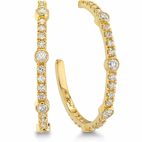 Hearts On Fire Copley Large Bezel Hoop Diamond Earrings