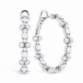Hearts On Fire Double Bezel Regal Double Hoops