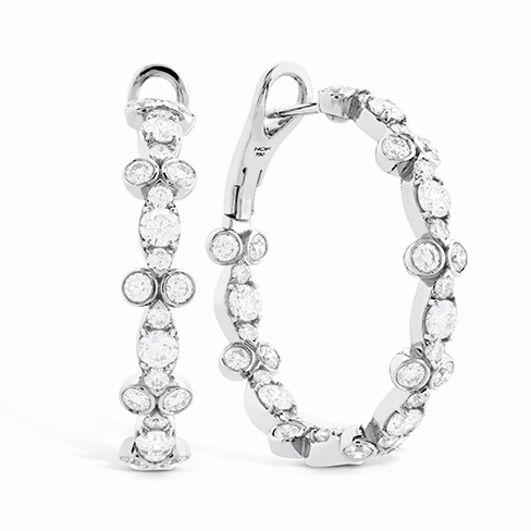 Hearts On Fire Double Bezel Regal Double Hoops