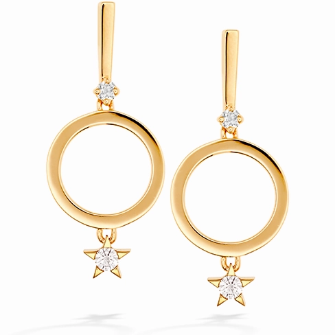 Hearts On Fire Illa Circle Drop Diamond Earrings