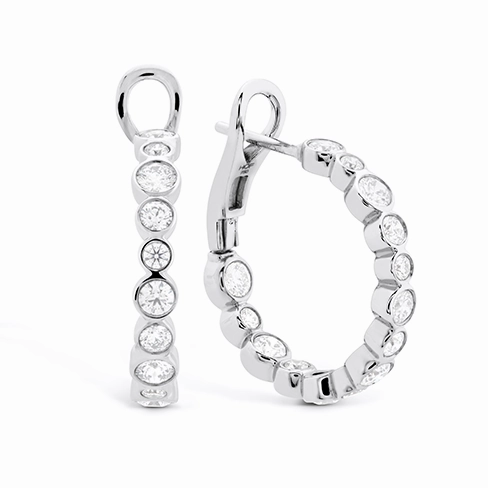 Hearts On Fire Large Bezel Diamond Hoops