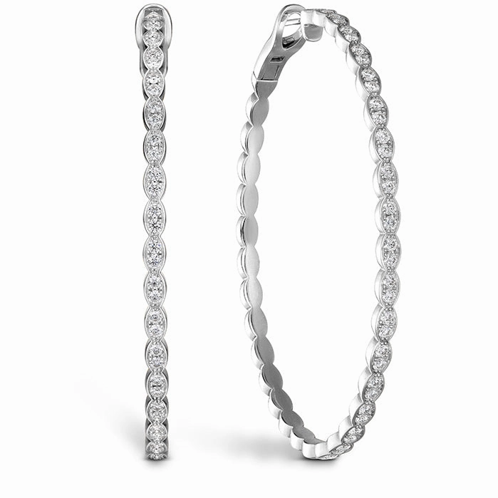 Hearts On Fire Lorelei Floral Large Oval Hoop Diamond Earrings