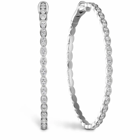 Hearts On Fire Lorelei Floral Large Oval Hoop Diamond Earrings