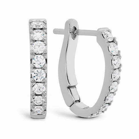 Hearts On Fire Mini Hoop Graduated Diamond Earrings