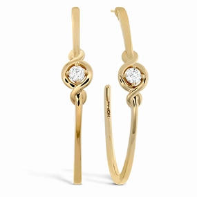 Hearts On Fire Optima Single Diamond Hoop Earrings