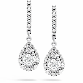 Hearts On Fire Teardrop Halo Drop Diamond Earrings