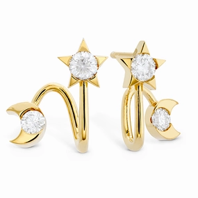 Hearts On Fire Trend Charmed Star & Moon Earring