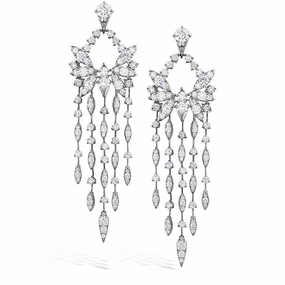 Hearts On Fire White Kites Bird Long Diamond Earrings
