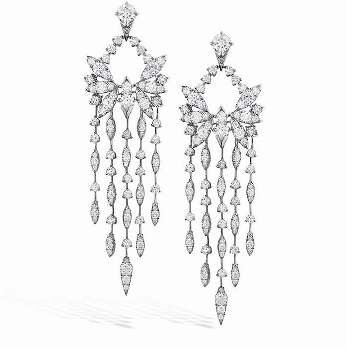 Hearts On Fire White Kites Bird Long Diamond Earrings