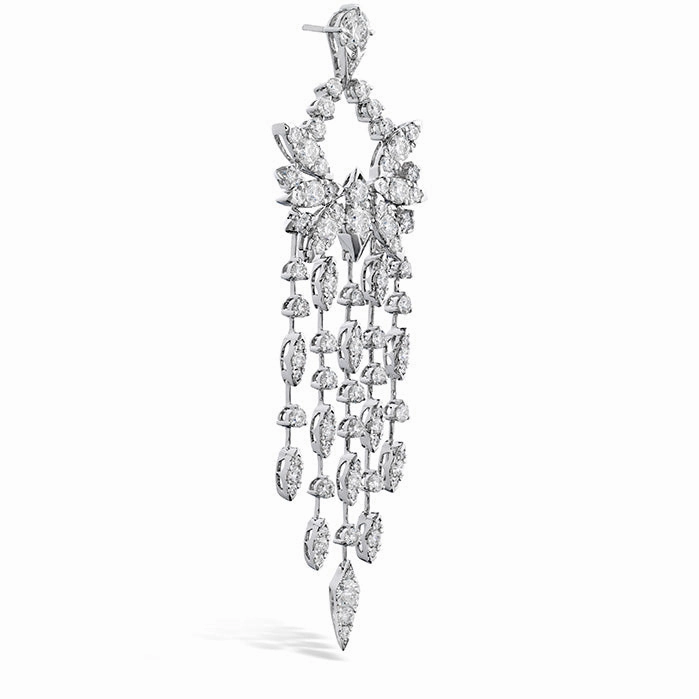 Hearts On Fire White Kites Bird Long Diamond Earrings