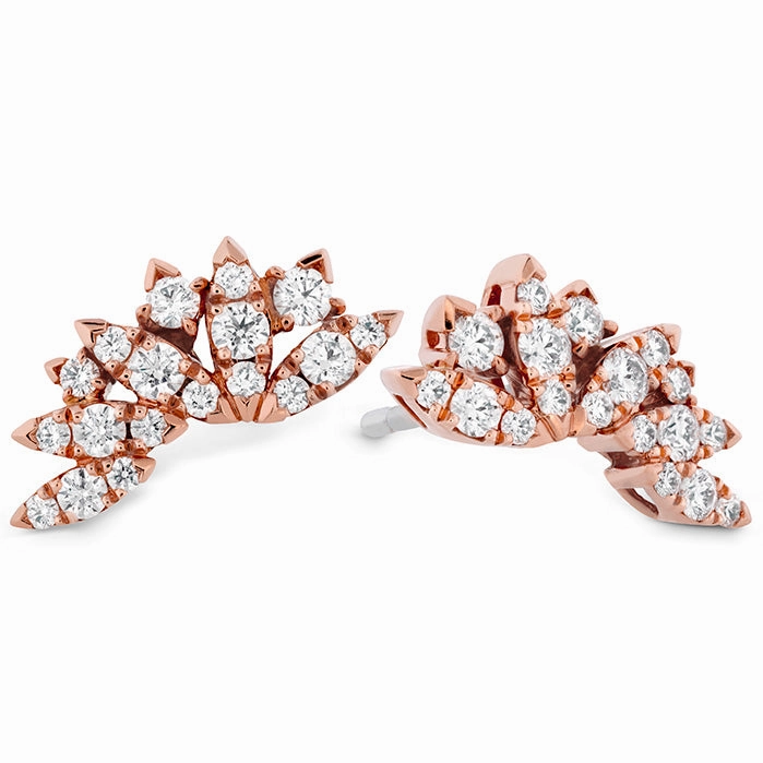 Hearts On Fire White Kites Feathers Small Diamond Earrings
