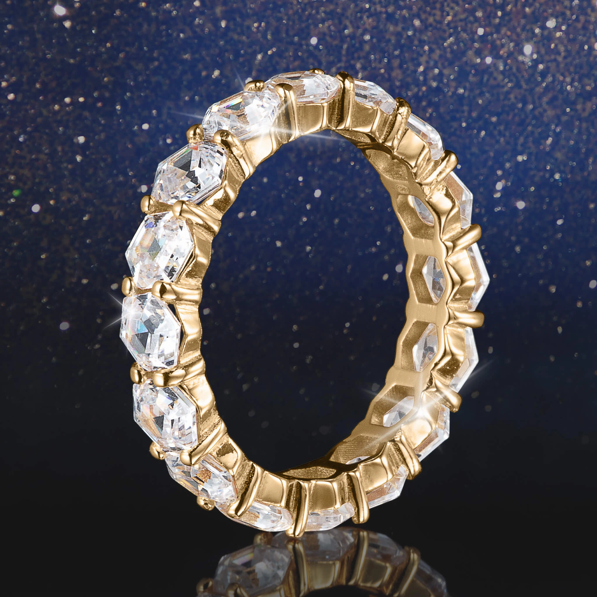 Hexagon Harmony Eternity Ring