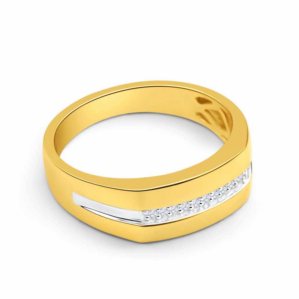 His and Hers Rings 9ct Yellow Gold Ladies Ring With 10 Diamonds