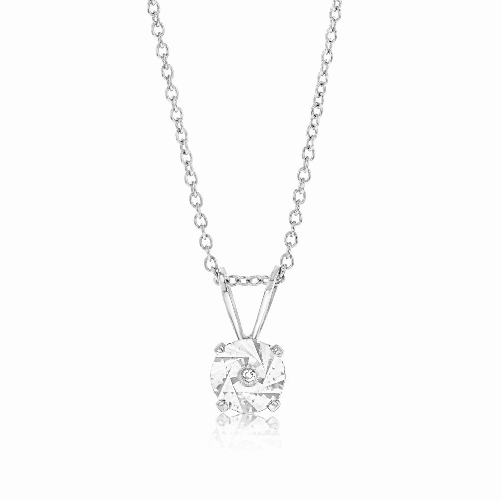 Hypo Allergenic Diamond Pendant in Sterling Silver