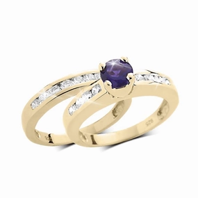 Josephine Amethyst Duo Bridal Ring