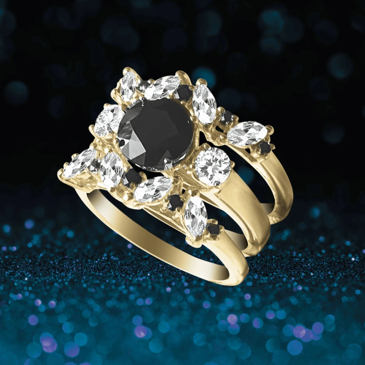 Kate Midnight Sapphire Trio Ring