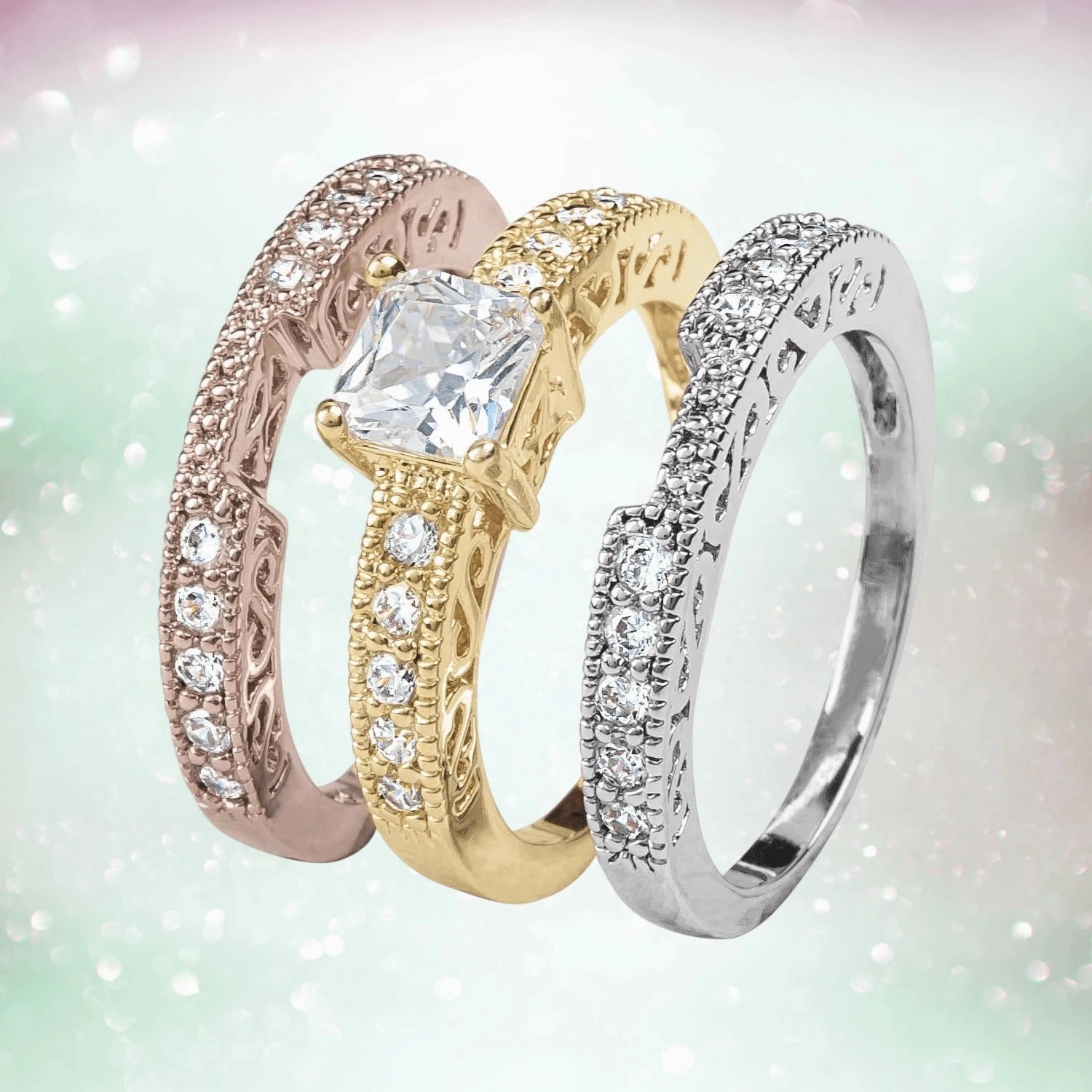 Lourdes Tri-Color Ring