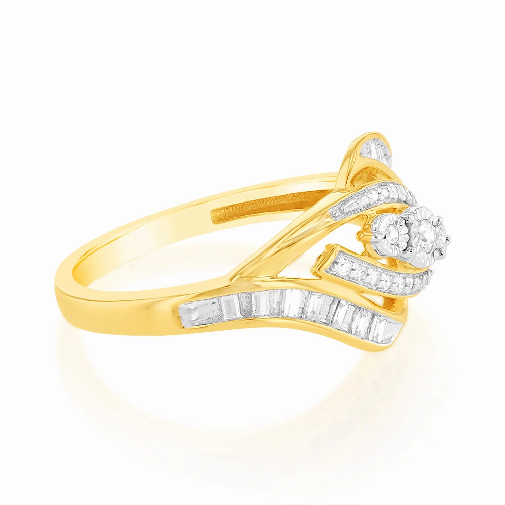 Luminesce Lab Grown 0.18Ct Diamond Ring in 9ct Yellow Gold