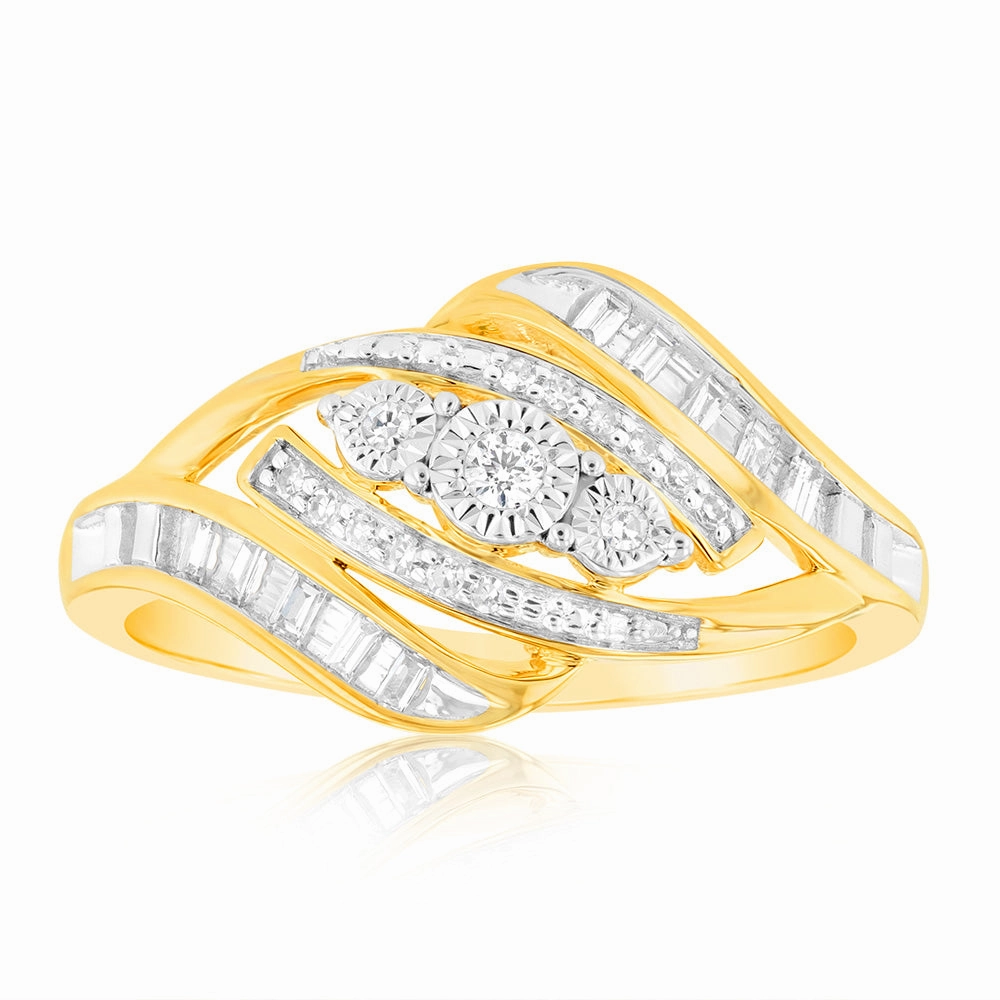 Luminesce Lab Grown 0.18Ct Diamond Ring in 9ct Yellow Gold