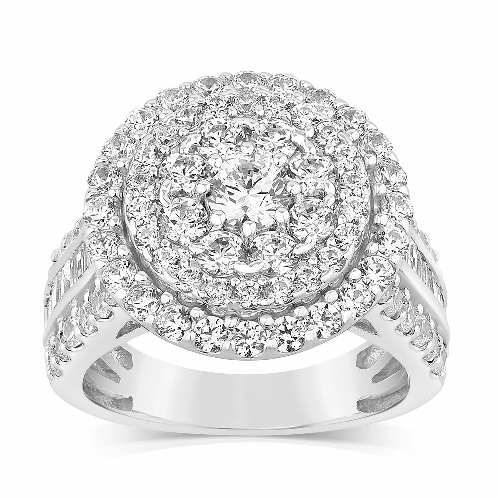 Luminesce Lab Grown 10ct White Gold Ring in 3 Carat Diamond