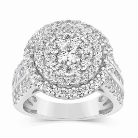 Luminesce Lab Grown 10ct White Gold Ring in 3 Carat Diamond