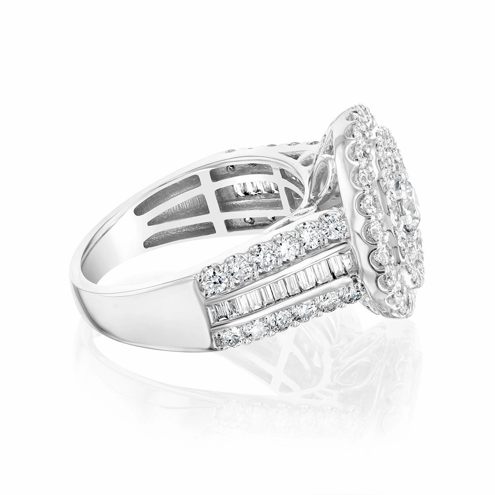 Luminesce Lab Grown 10ct White Gold Ring in 3 Carat Diamond