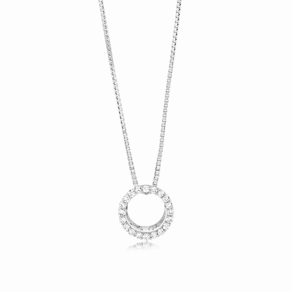Luminesce Lab Grown 1/10 Carat Diamond Circle of Life Pendant in Sterling Silver